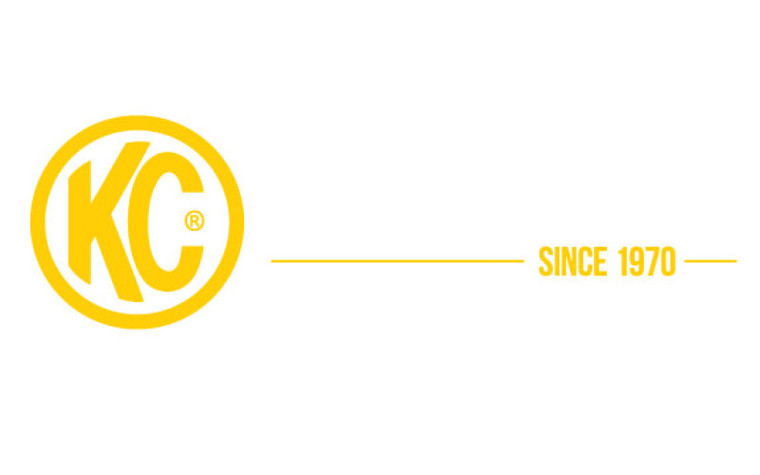 KC HiLiTES KC Yellow/Black Logo 8in. Decal