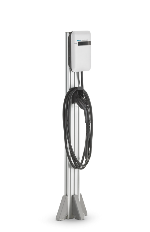 EvoCharge EVSE + No Cable Mgmt - Single Port Pedestal w/ 18ft Cable