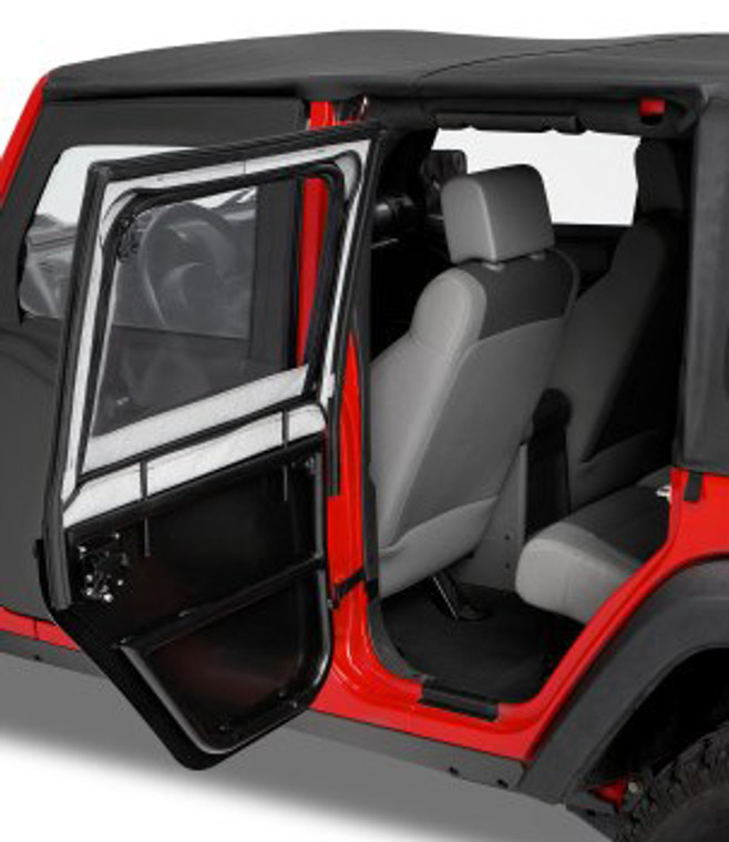 HighRock 4x4 Element Doors Upper Fabric Half-doors; REAR doors Black Diamond Jeep 07-17 Wrangler Unlimited; Rear doors only