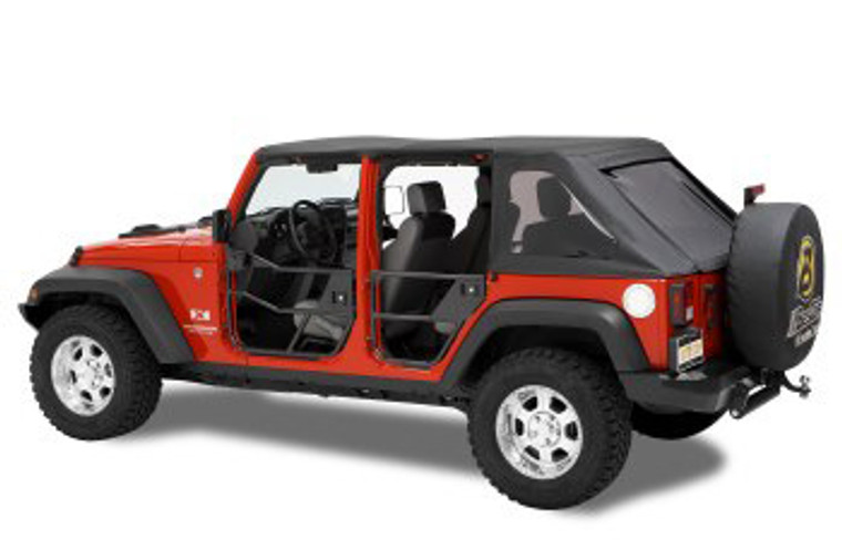 HighRock 4x4 Element Doors; rear Black Jeep 07-17 Wrangler Unlimited; Rear doors only