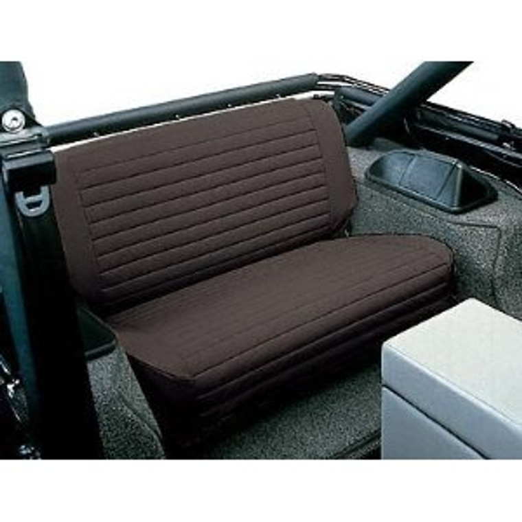 Seat Cover  Rear Bench Seat Black Denim Jeep 97-02 Wrangler; Sold as individual seat cover; Fits factory seat