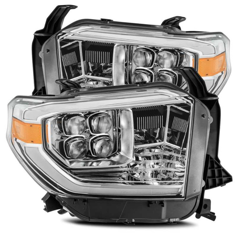 AlphaRex 14-19 Toyota Tundra NOVA LED Projector Headlights Plank Style Chrome w/Activ Light/DRL