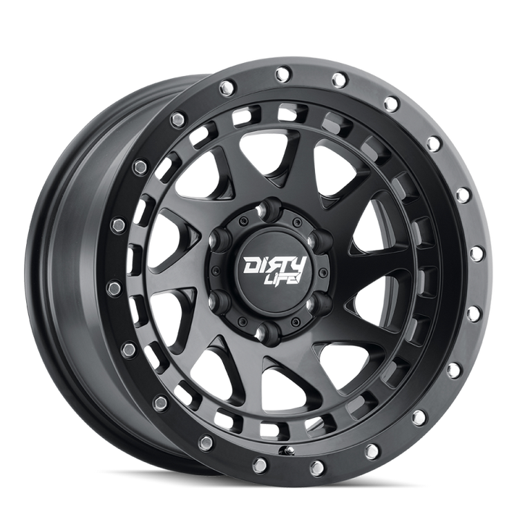 Dirty Life 9311 Enigma Pro 17x9/6x135 BP/-12mm Offset/87.1mm Hub Matte Black Wheel - Beadlock