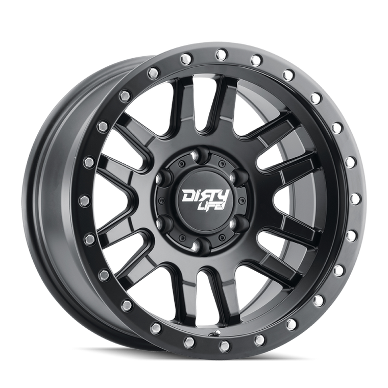 Dirty Life 9309 Canyon Pro 17x9/6x139.7 BP/-12mm Offset/106mm Hub Matte Black Wheel - Beadlock