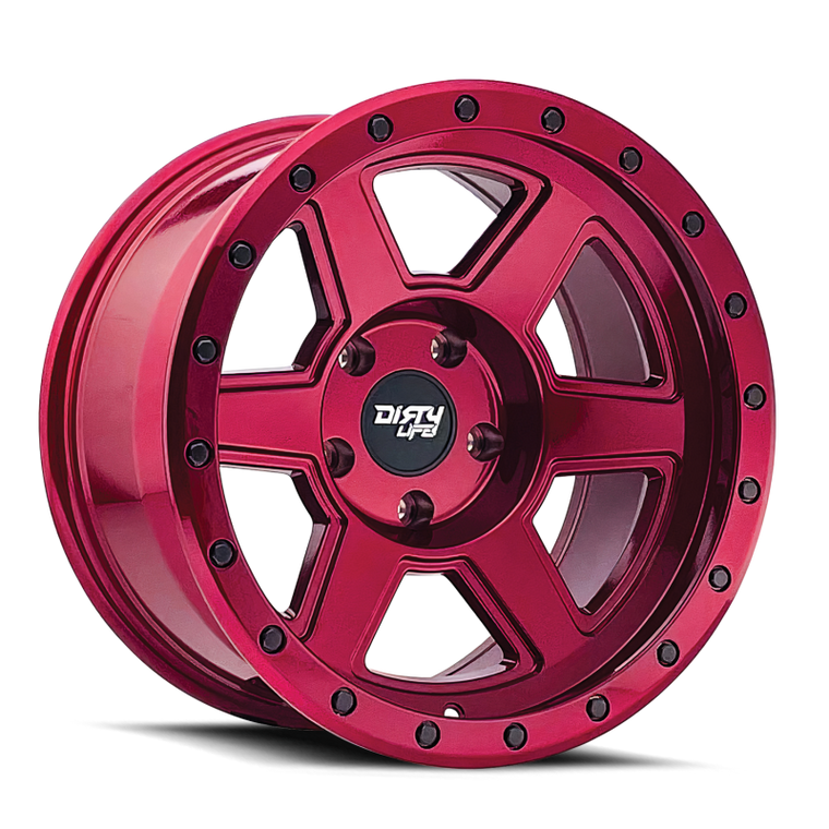 Dirty Life 9315 Compound 17x9 / 6x135 BP / -12mm Offset / 87.1mm Hub Crimson Candy Red Wheel