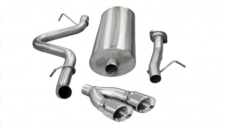Corsa 07-10 GMC Sierra 6.0L V8 3in Cat-Back Single Side w Twin 4in Black Pro-Series Tips