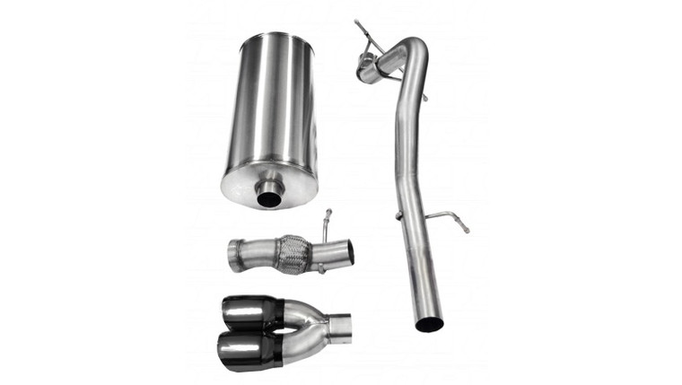 Corsa 11-14 Cadillac Escalade 6.2L V8 3in Cat-Back Single Rear w Twin 4in Black Pro-Series Tips