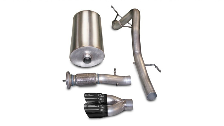 Corsa 07-10 Cadillac Escalade 6.2L V8 3in Cat-Back Single Rear w Twin 4in Black Pro-Series Tips