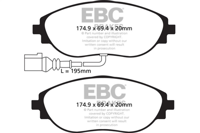 EBC 14+ Audi S3 2.0 Turbo Yellowstuff Front Brake Pads