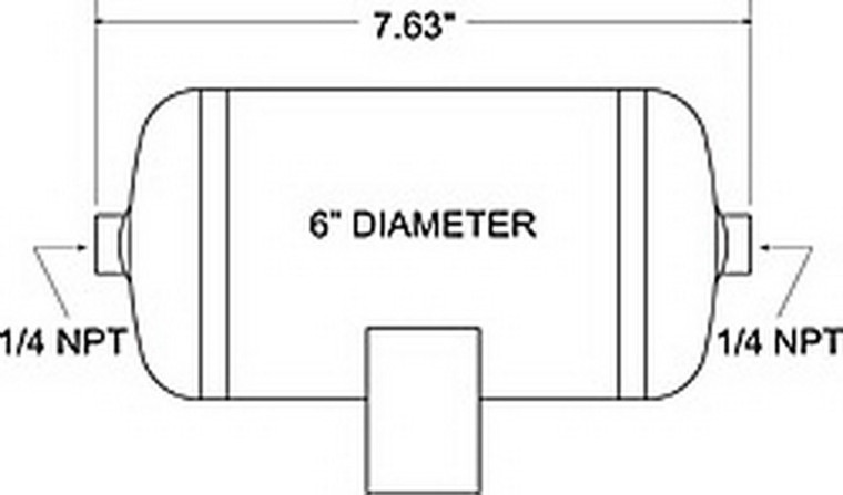 Firestone Air Tank 0.5 Gallon 6in. x 7.63in. (2) 1/4in. NPT Ports 150 PSI Max - Black (WR17609124)