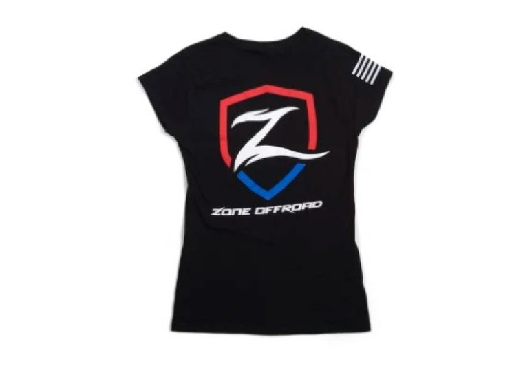 Zone Offroad Black Premium Cotton T-Shirt w/ Patriotic Zone Logos - Womens - L