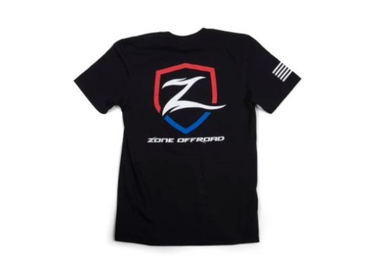 Zone Offroad Black Premium Cotton T-Shirt w/ Patriotic Zone Logos - 4XL