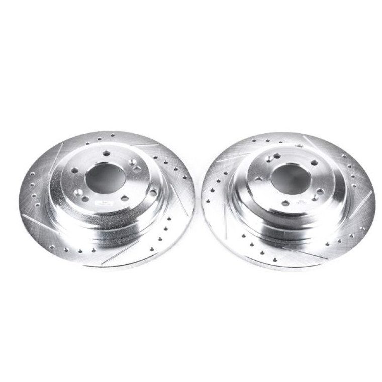 Power Stop 10-16 Hyundai Genesis Coupe Rear Evolution Drilled & Slotted Rotors - Pair