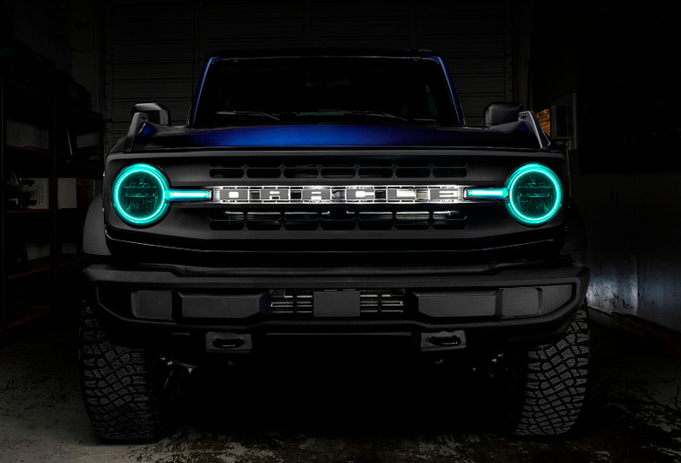 Oracle 21-22 Ford Bronco ColorSHIFT Headlight Halo Kit w/DRL Bar - Base Headlights 1471-333