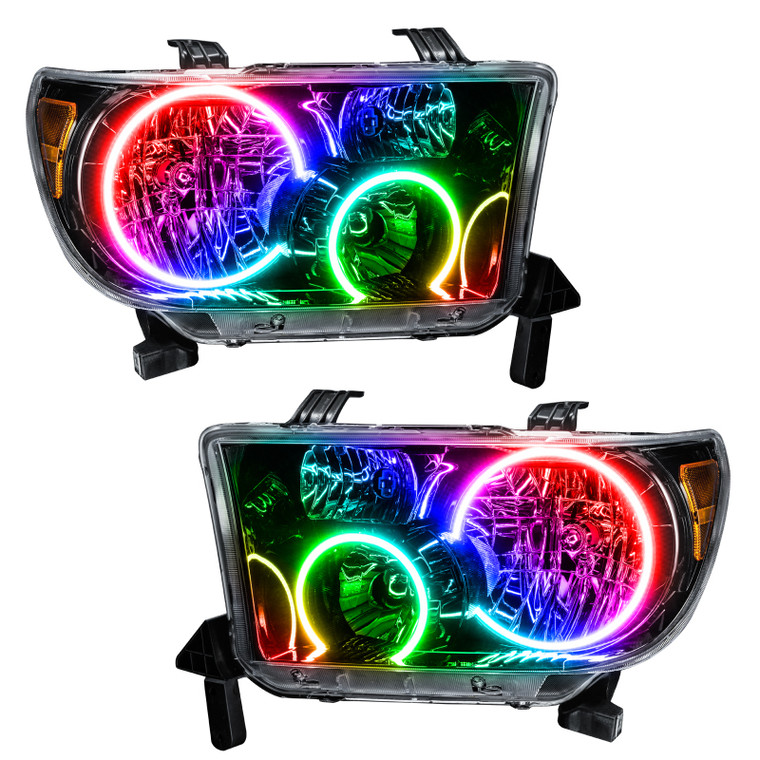 Oracle 07-11 Toyota Tundra Pre-Assembled Headlights - Black Housing - ColorSHIFT