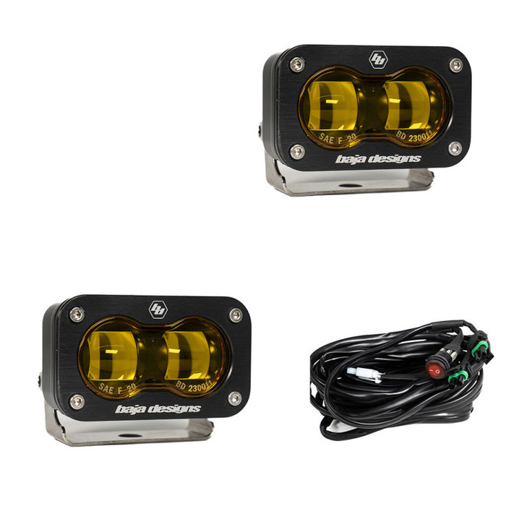 Baja Designs Universal S2 SAE Spot LED (Pair) - Amber