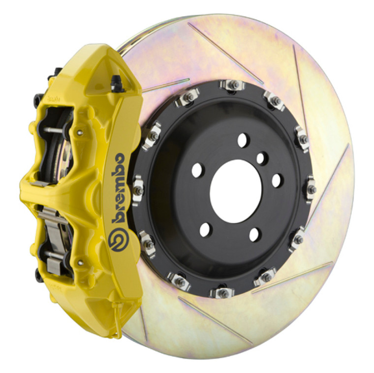 Brembo 03-13 Flying Spur Front GT BBK 6 Piston Cast 411x34 2pc Rotor Slotted Type1 - Yellow