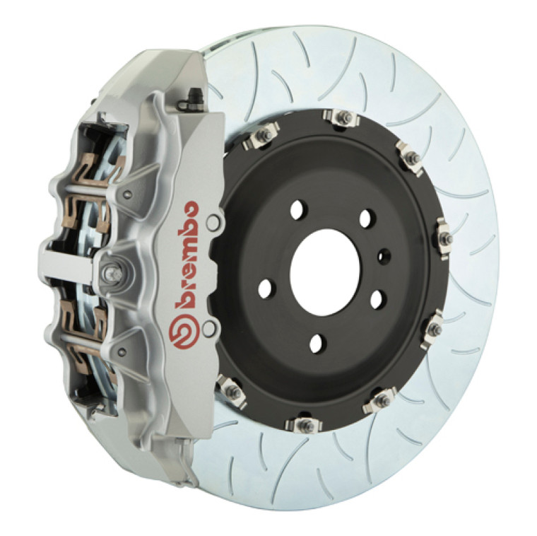 Brembo 06-09 CLK63 AMG (W209) Front GT BBK 8 Piston Cast 380x34 2pc Rotor Slotted Type-3-Silver