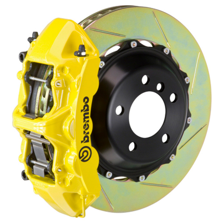 Brembo 05-09 F430 Challenge Front GT BBK 6 Piston Cast 380x32 2pc Rotor Slotted Type-1- Yellow