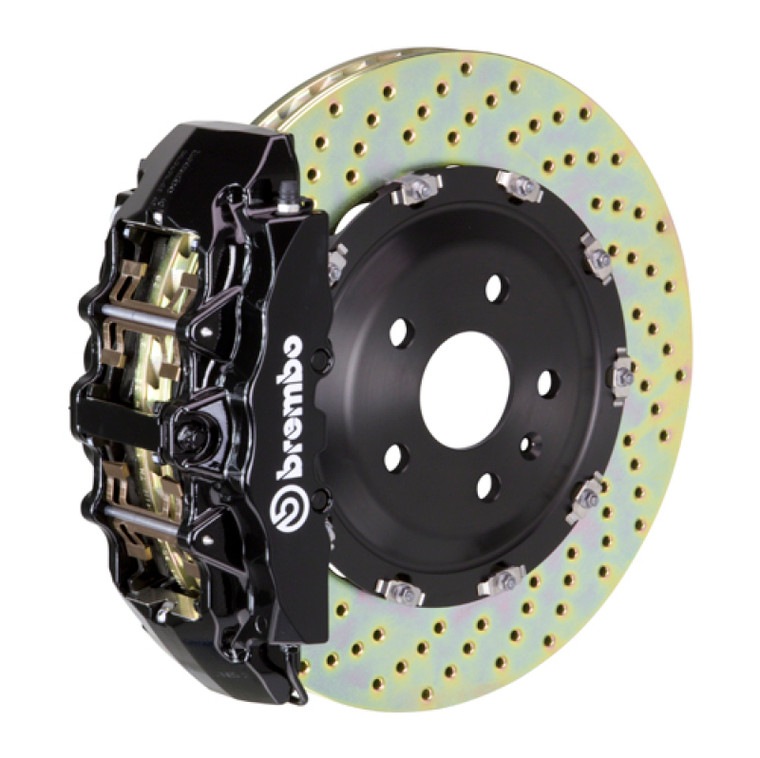 Brembo 21+ Sienna (XL40) Front GT BBK 6 Piston Cast 380x34 2pc Rotor Drilled-Black 1N1.9077A1