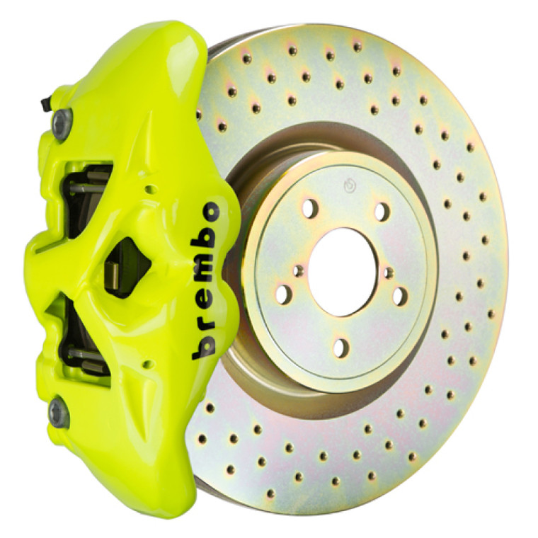 Brembo 12-16 FR-S Front GT BBK 4 Piston Cast 326 x30 1pc Rotor Drilled- Fluo. Yellow
