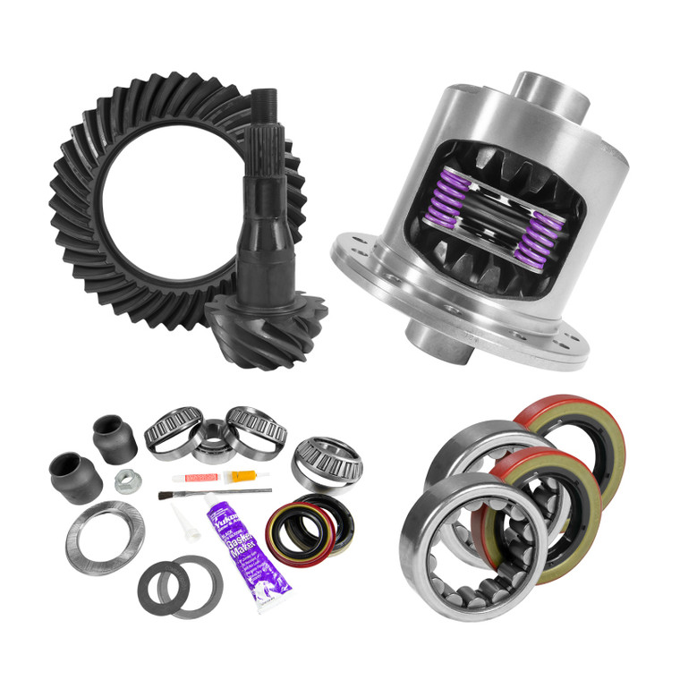 Yukon 9.75in Ford 3.73 Rear Ring & Pinion Install Kit 34 Spline Positraction Axle Bearings YGK2092