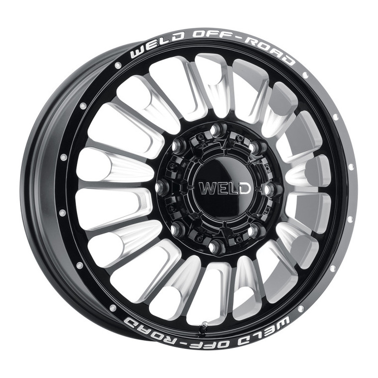 Weld W121 20X8.25 Scorch Front 8X210 ET108 BS8.90 Gloss Black MIL 154.3