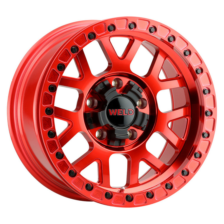 Weld W905 17X9 Cinch Beadlock 5X127 5X139.7 ET-12 BS4.50 Candy Red / Red Ring 87.1