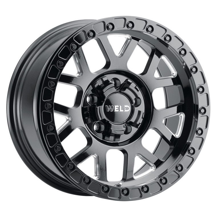 Weld W902 17X10 Cinch Beadlock 5X127 5X139.7 ET-24 BS4.50 Gloss Black MIL / Black Ring 87.1