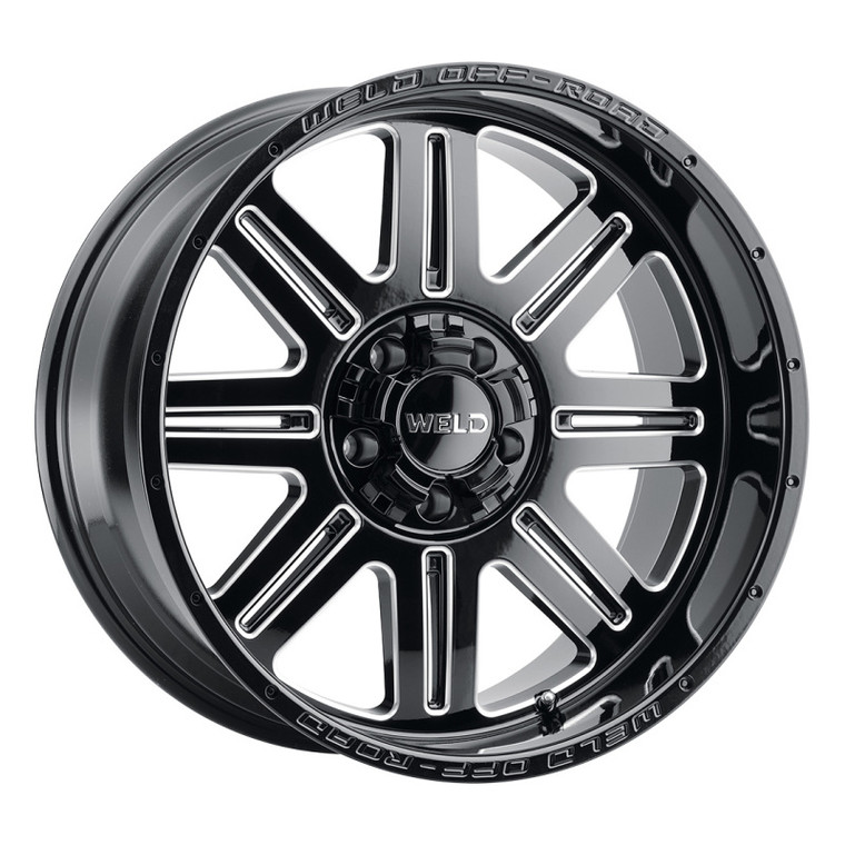 Weld W143 17X9 Chasm 5X114.3 5X127 ET-12 BS4.50 Gloss Black MIL Windows 78.1
