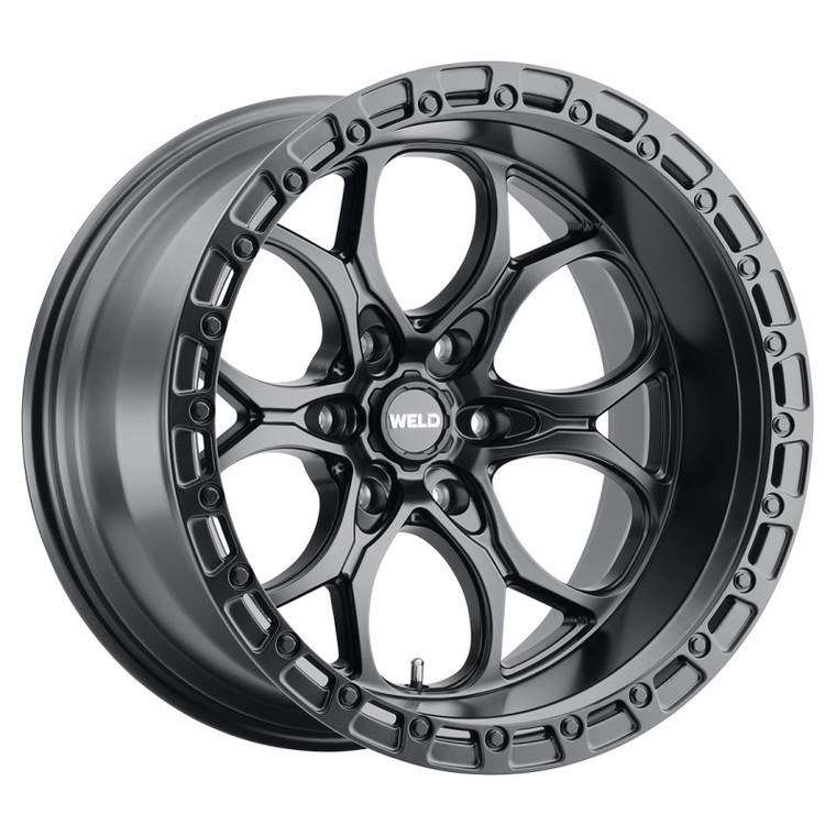 Weld W108 20X10 Ledge 6X139.7 ET13 BS6.00 Satin Black / Black Ring 106.1