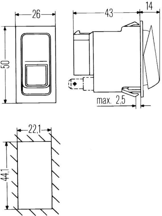 Hella Switch Rocker Spst W/ Loc Light