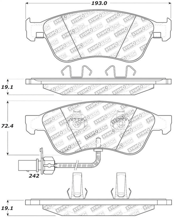 StopTech Street Touring 07-10 Audi S6/S8 Front Brake Pads