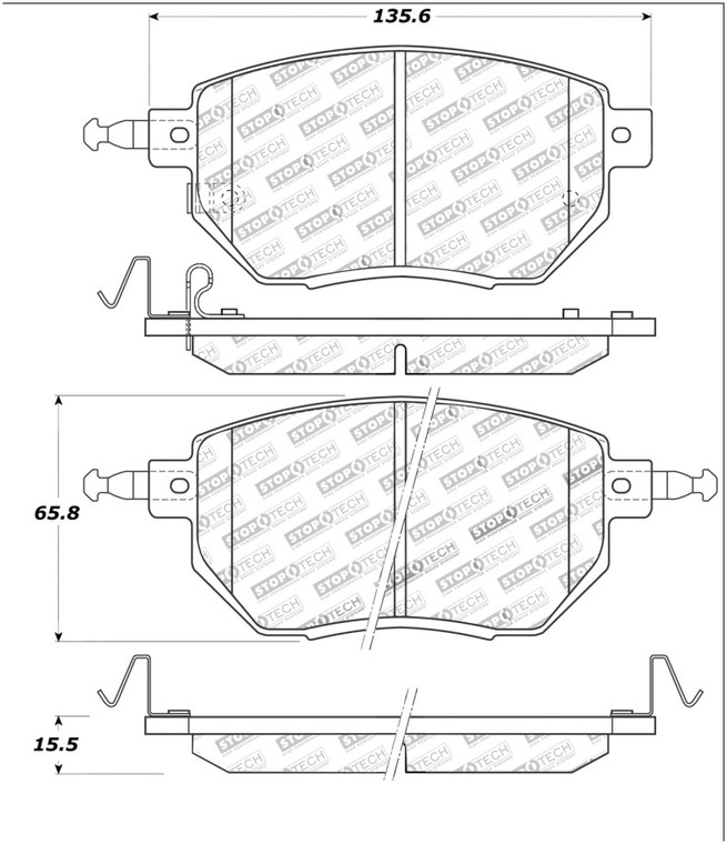 StopTech Street Touring 03-11/05 Infinity / 05-06 Nissan Front Brake Pads