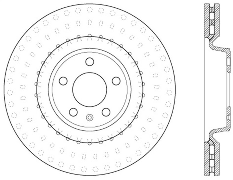StopTech 12 Audi A6 Quattro/11-12 A7 Quattro/13 Q5/7-11/13 S4/12 S5 Front Right Drilled Cryo Rotor