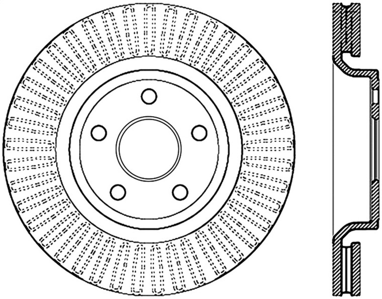 StopTech 11-13 Jeep Grand Cherokee Front Left Cryo Slotted Sport Brake (Excludes SRT8)