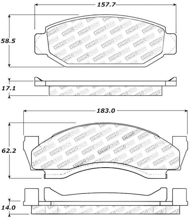 StopTech Performance 72-74 Ford Gran Torino / Ranchero / Thunderbird Front Brake Pads