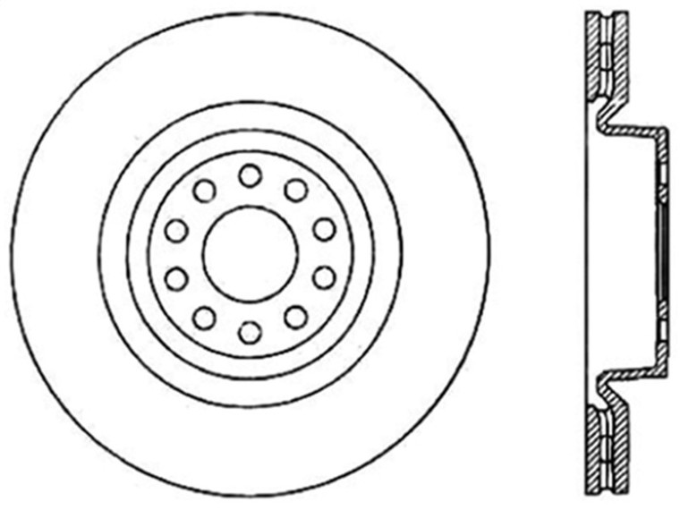 StopTech 04-09 Audi S4 Front Right Cryo Slotted Sport Brake Rotor