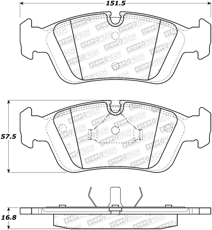 StopTech Sport Brake Pads w/Shims & Hardware - Front 309.05581