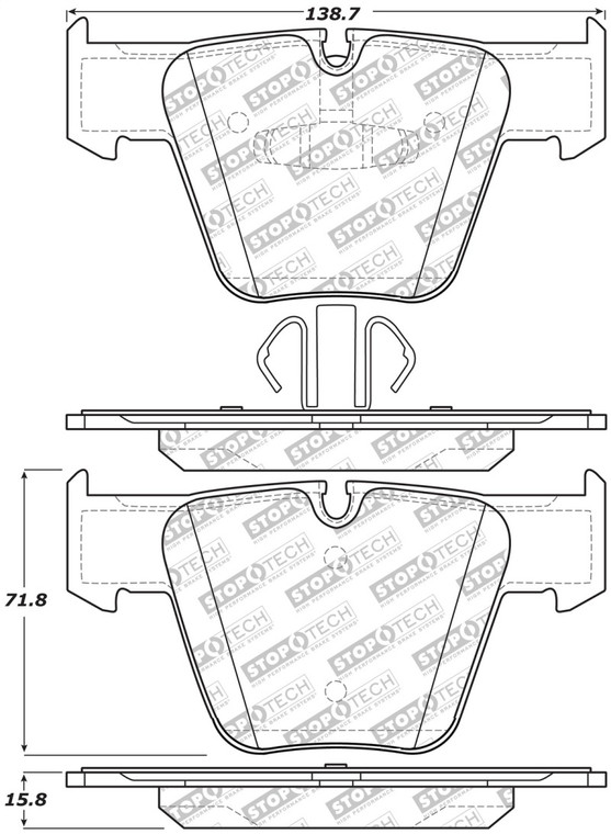 StopTech Street Select Brake Pads w/Hardware - Front 305.12890