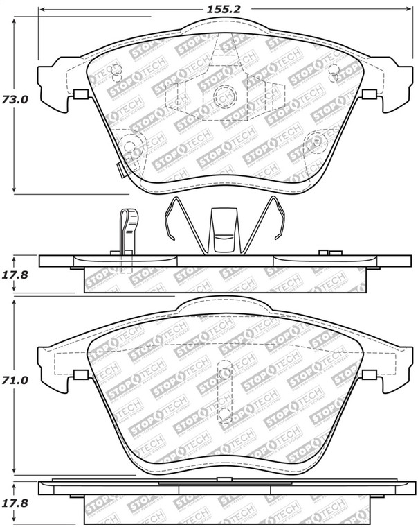 StopTech Street Select Brake Pads w/Hardware - Front 305.11860