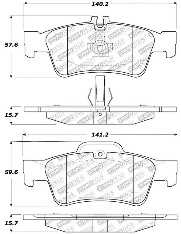 StopTech Street Select Brake Pads w/Hardware - Rear 305.09860