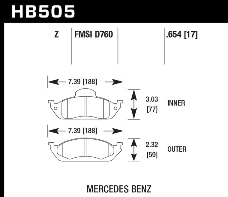 Hawk Performance Ceramic Street Brake Pads HB505Z.654
