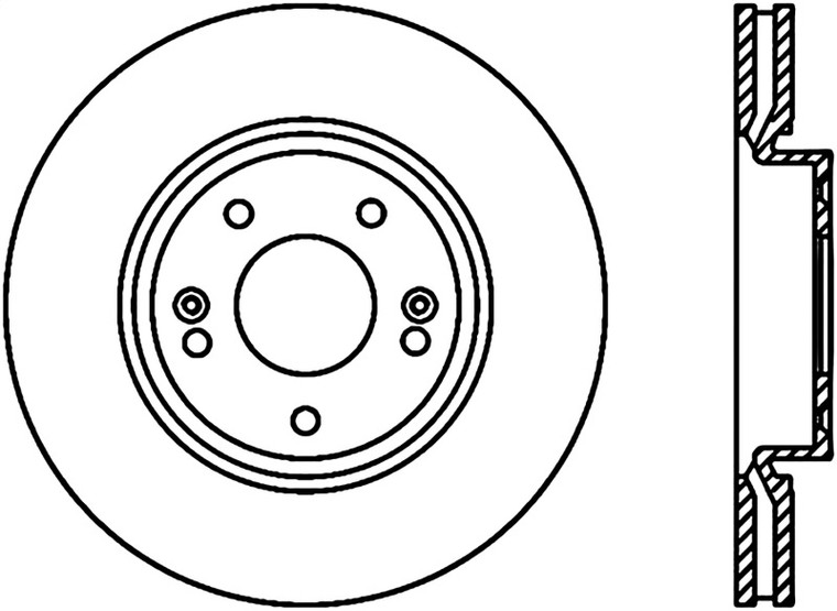 StopTech 09-18 Kia Forte Cryo Front Right Slotted Sport Brake Rotor