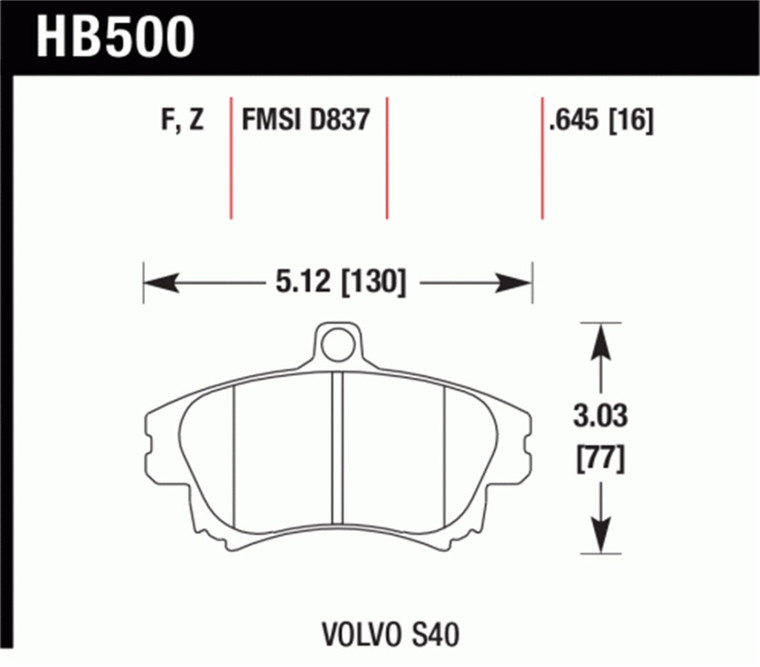 Hawk Performance Ceramic Street Brake Pads HB500Z.645