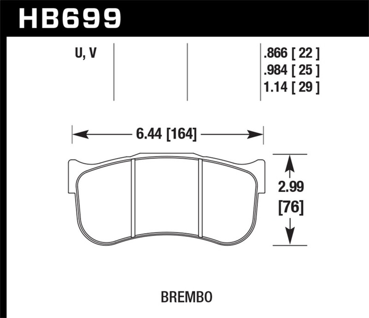 Hawk Brembo GT-3 Caliper 25mm Thick (Wide Annulus) DTC-60 Race Brake Pads