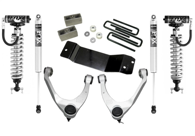 Superlift 14-19 Chevy Silv 4WD 3.5in Lift Kit w/ Alum Cntrl Arms Fox Front Coilover  and 2.0 Rear