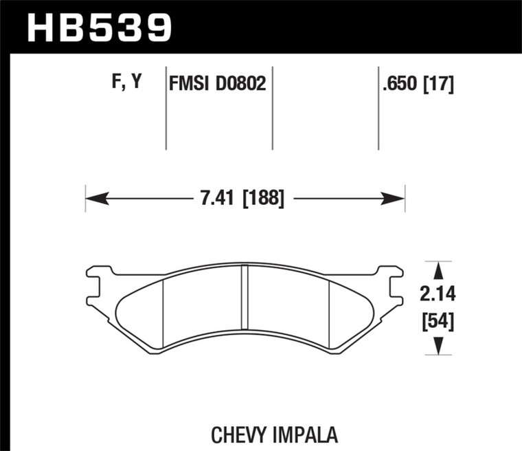 Hawk LTS Street Brake Pads HB539Y.650