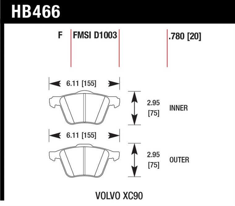 Hawk LTS Street Brake Pads HB477Y.610