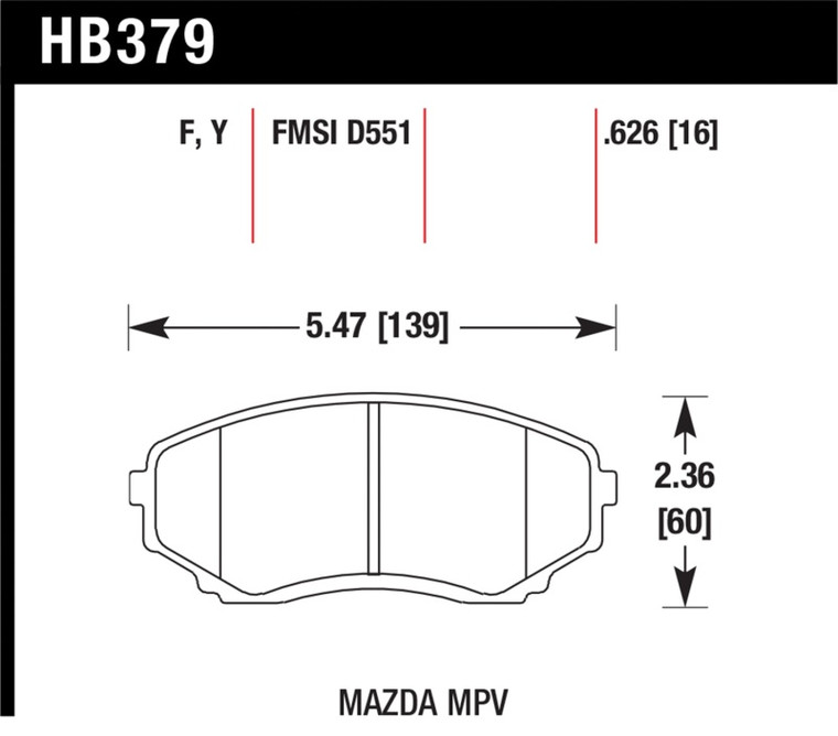 Hawk LTS Street Brake Pads HB379Y.626